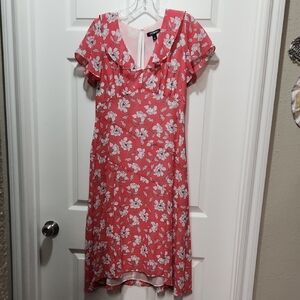 Roz & Ali Pink Floral Midi Dress